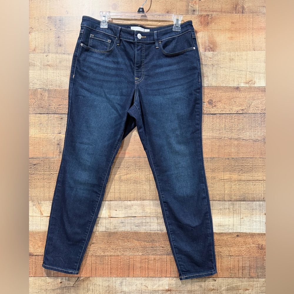 Athleta Sculptek Dark Indigo Women's Slimming Ankle Skinny Jeans Size 14 Petite